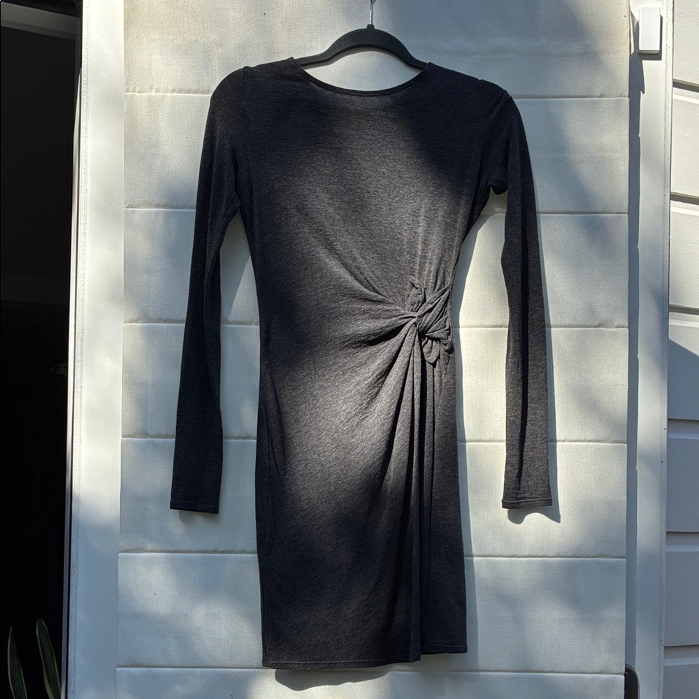 Chic Charcoal Long Sleeve Dress
